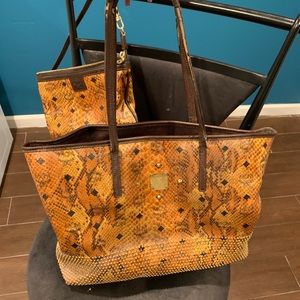 Mcm studded tote bag